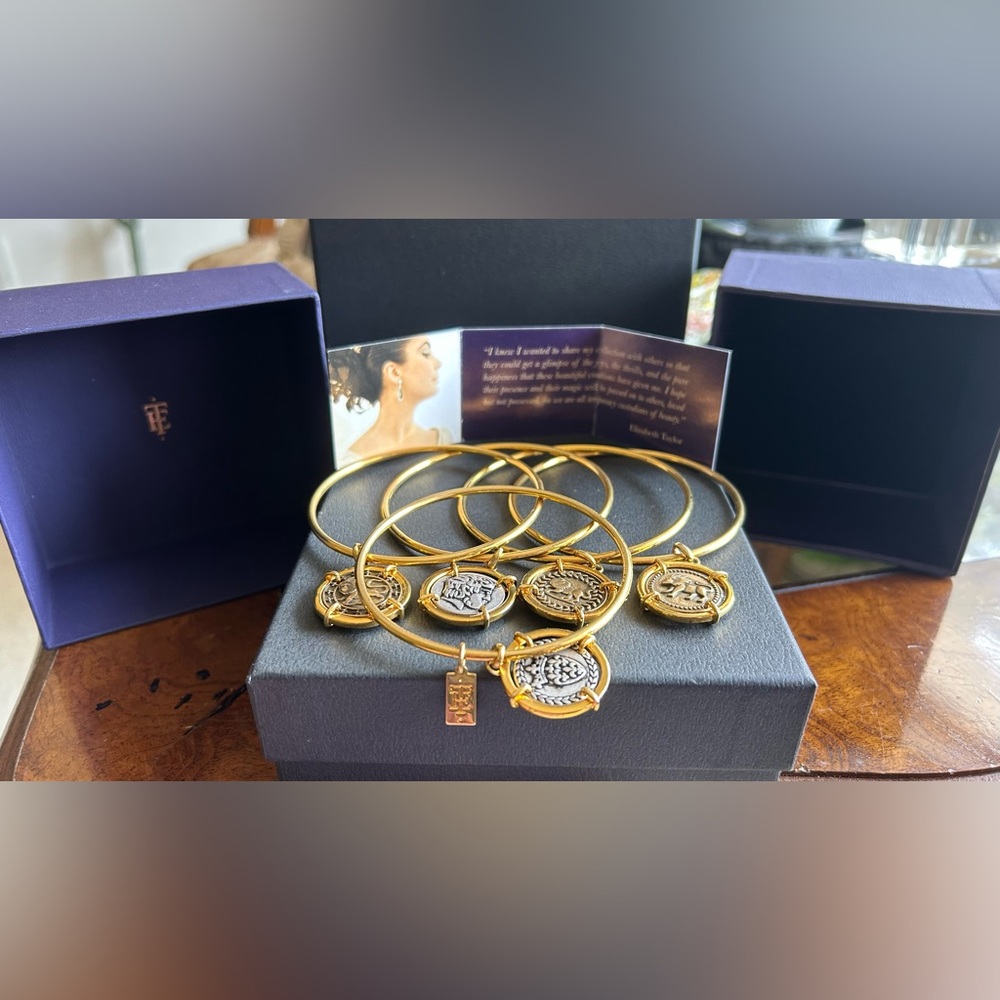Elizabeth Taylor 5 Bangles With Charms, The Whole Set.
Brand New!